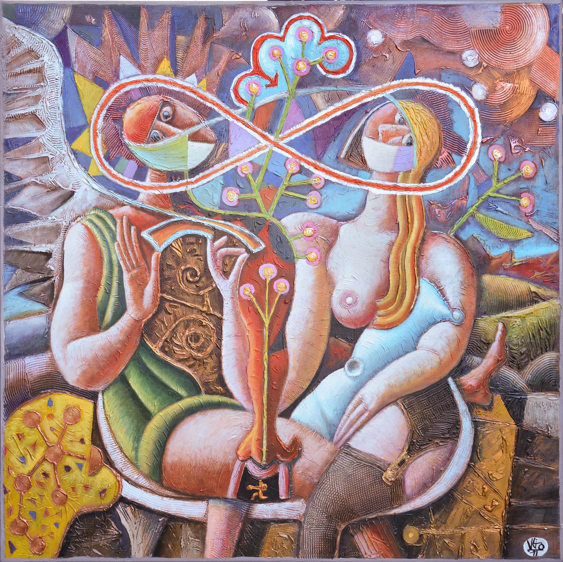 Vito Giarrizzo, Amanti per sempre, 100x100 cm, 2011_b