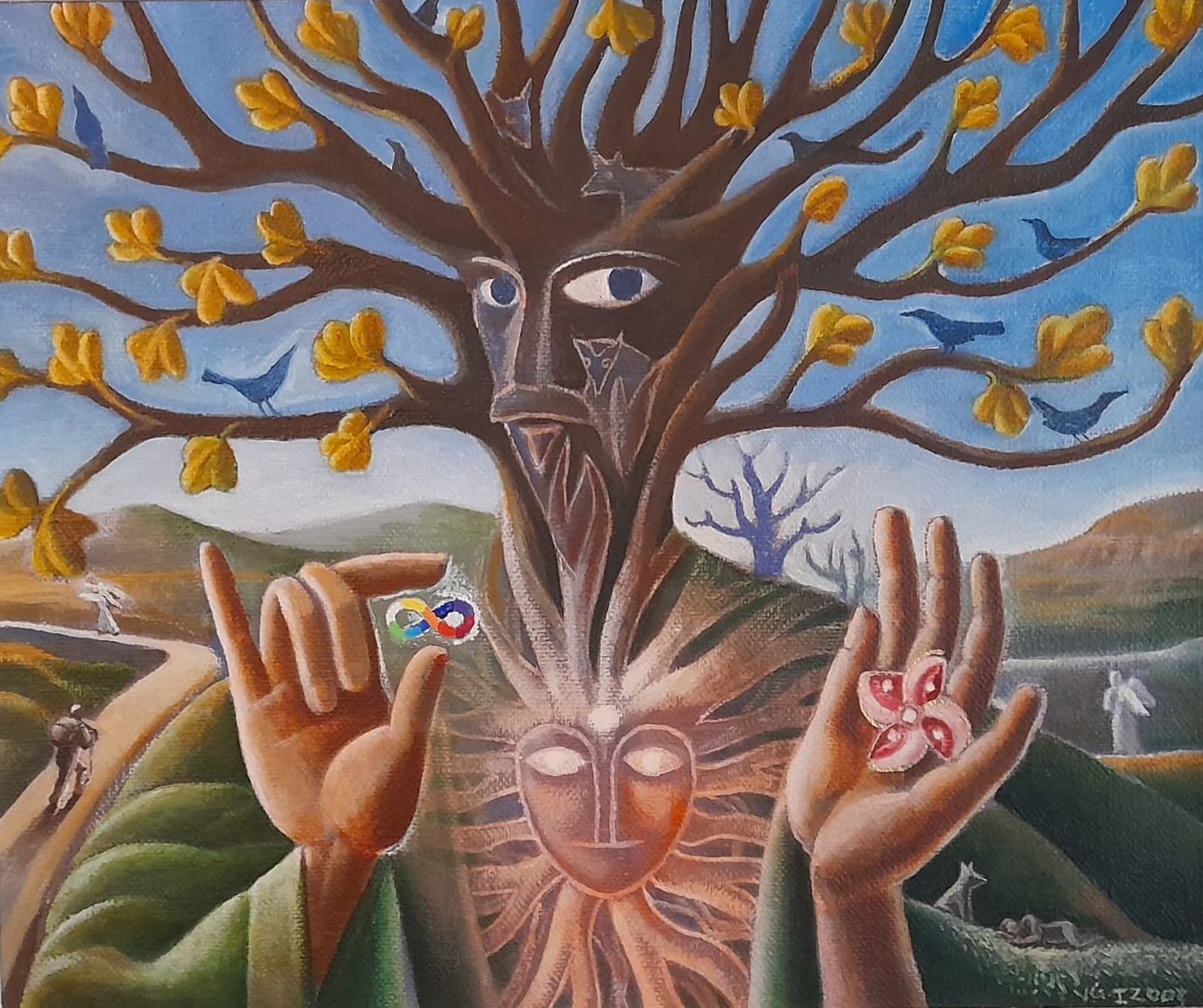 Vito Giarrizzo, Ascoltando la sera, 60x50 cm, 2003