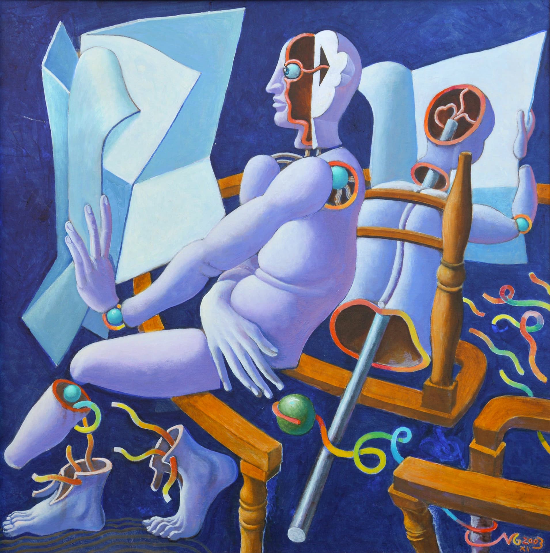 Vito Giarrizzo, El Quotidiano 2, 80x80 cm, 2003