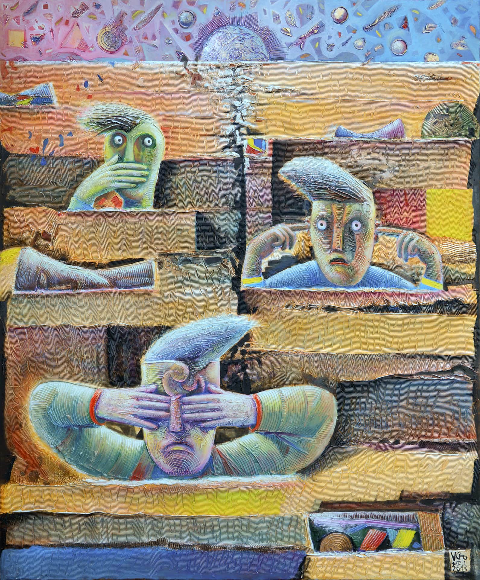 Vito Giarrizzo, Non vedo, non sento, non parlo, 100x120 cm, 2013