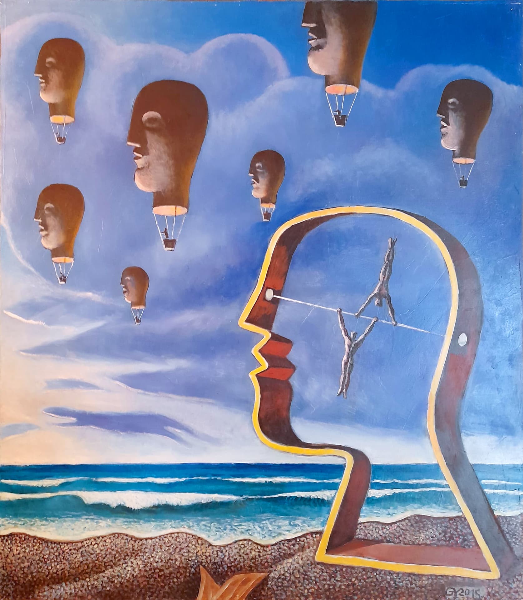 Vito Giarrizzo, Sul mare verso sera, 70x80 cm, 2015